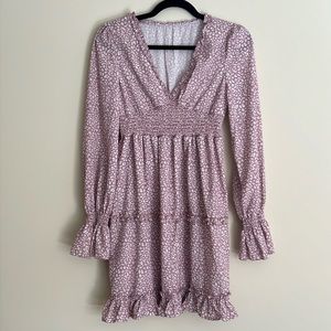 Savi Mom Venice Long Sleeve V-Neck Printed Maternity Dress